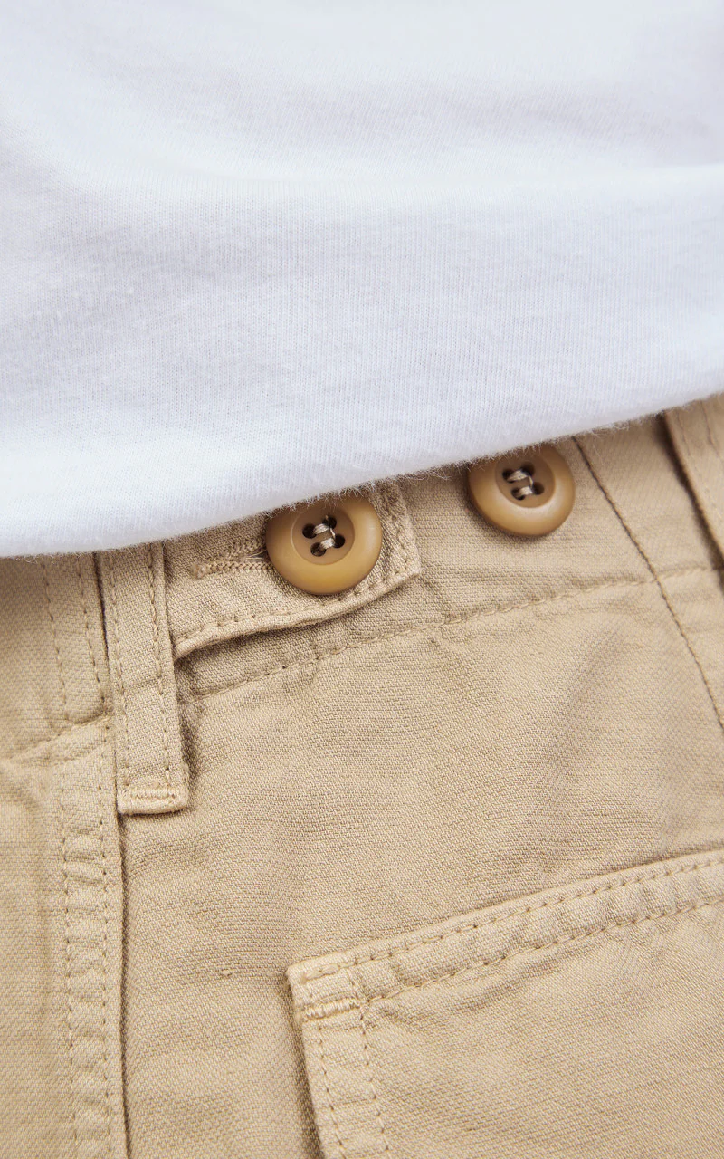 Tellason Fatigue Pant Straight Cotton Linen Slub Desert Sand - Image 6