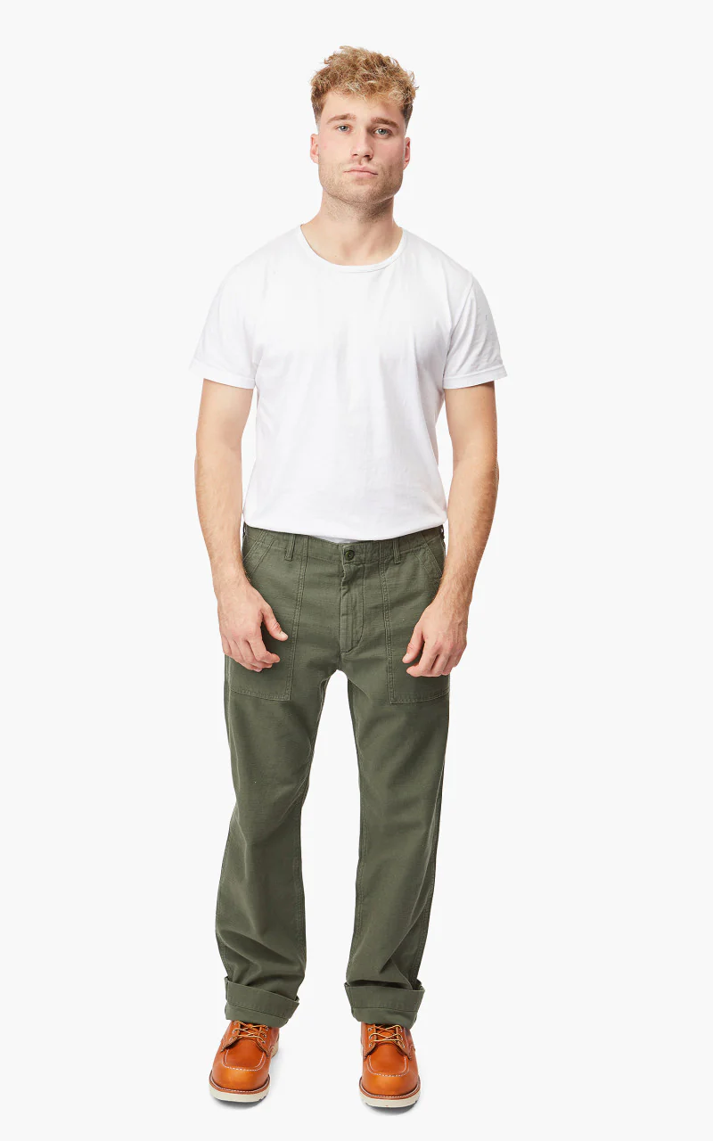 Tellason Fatigue Pant Straight Sateen Olive - Image 4