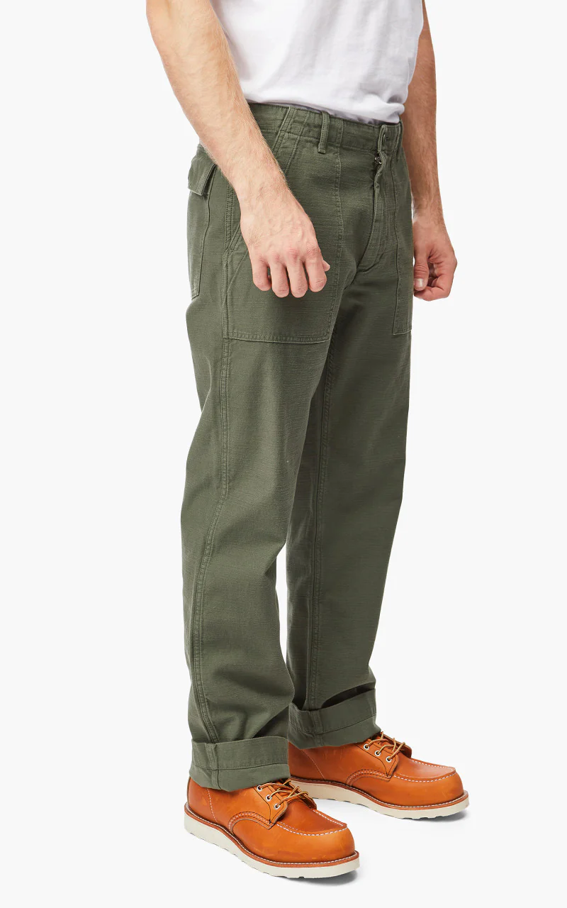 Tellason Fatigue Pant Straight Sateen Olive - Image 6