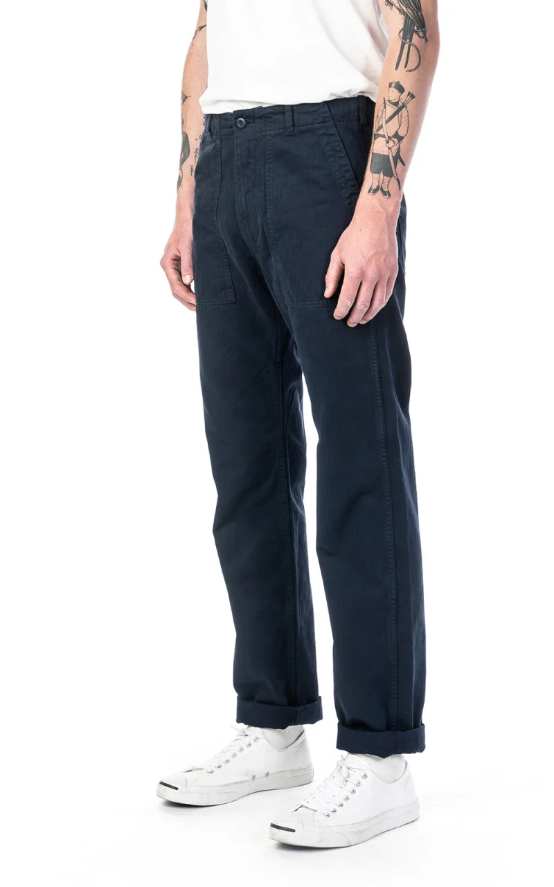 Tellason Fatigue Pant Tapered Herringbone Navy - Image 4