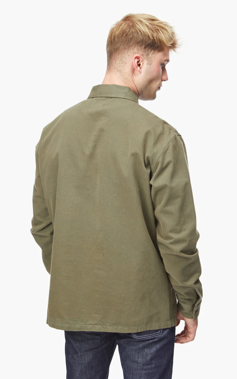 Tellason Fatigue Shirt Herringbone Olive - Image 5