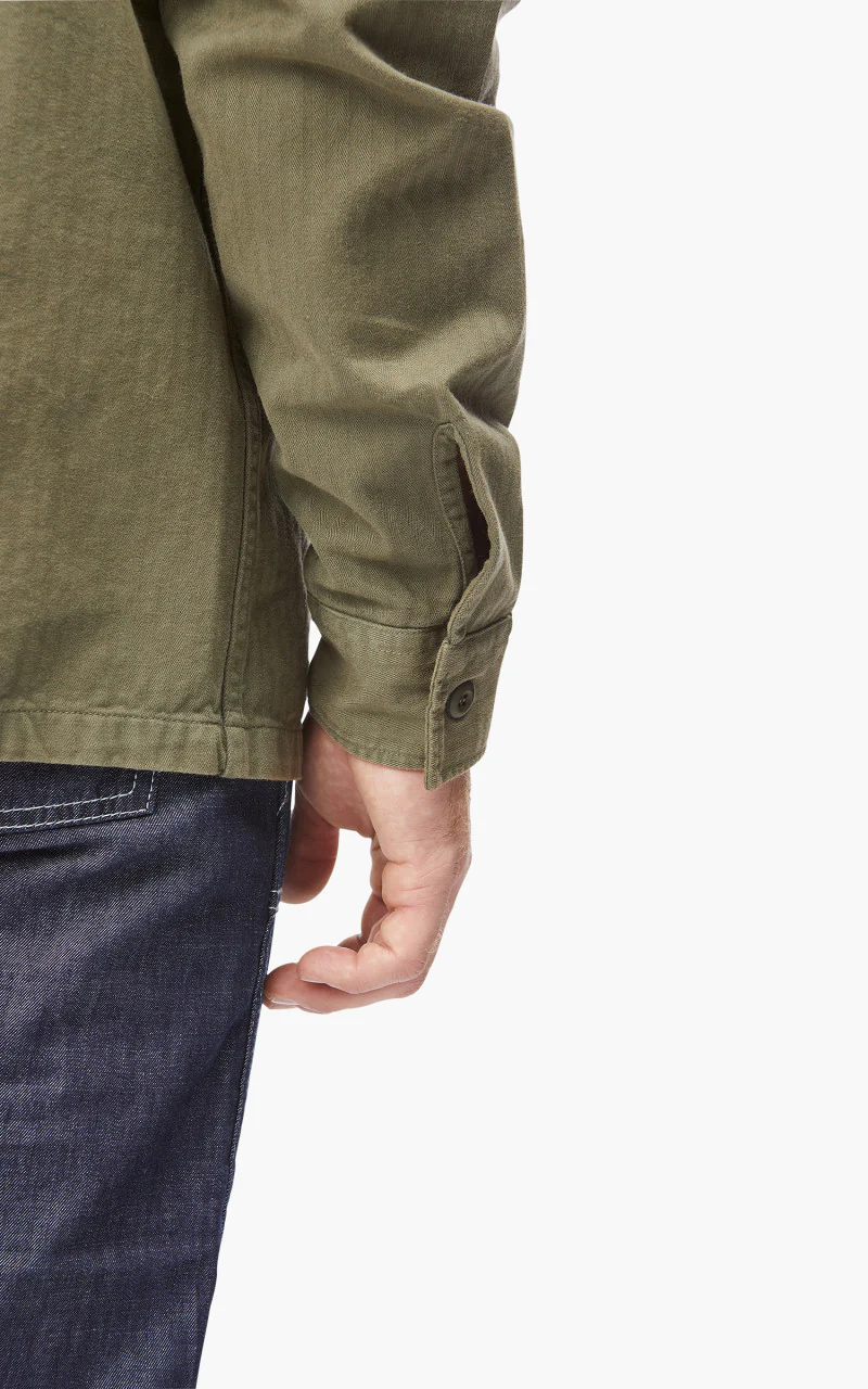 Tellason Fatigue Shirt Herringbone Olive - Image 6