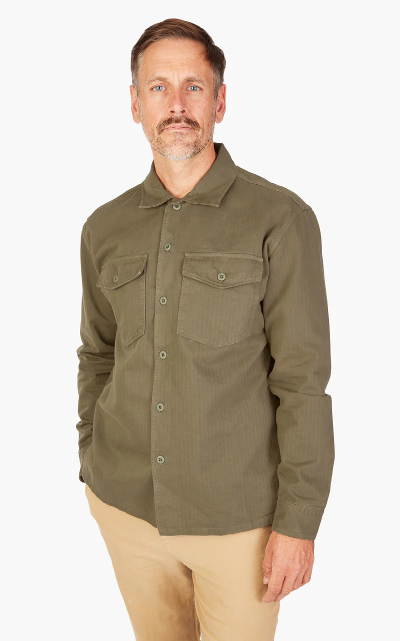 Tellason Fatigue Shirt Herringbone Twill Military - Image 4