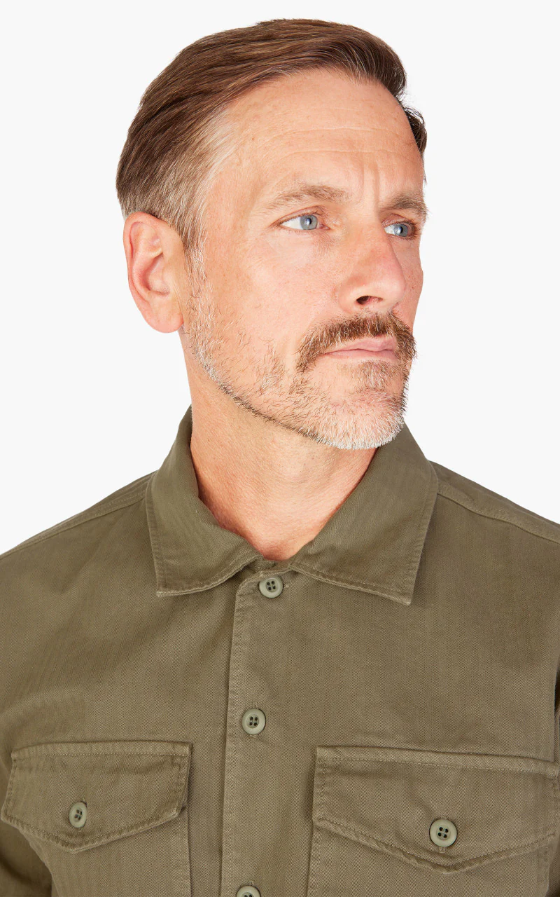 Tellason Fatigue Shirt Herringbone Twill Military - Image 6