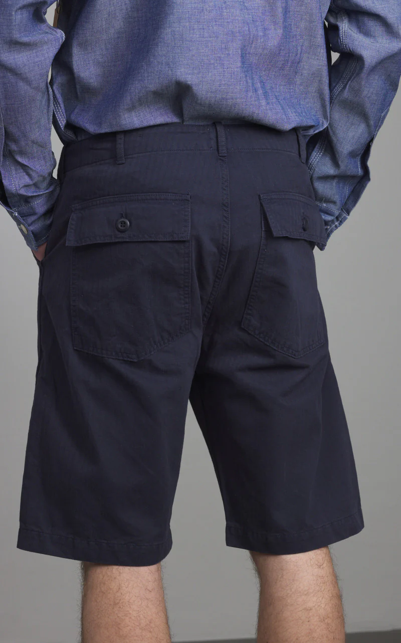 Tellason Fatigue Shorts Herringbone Twill Dark Navy - Image 3