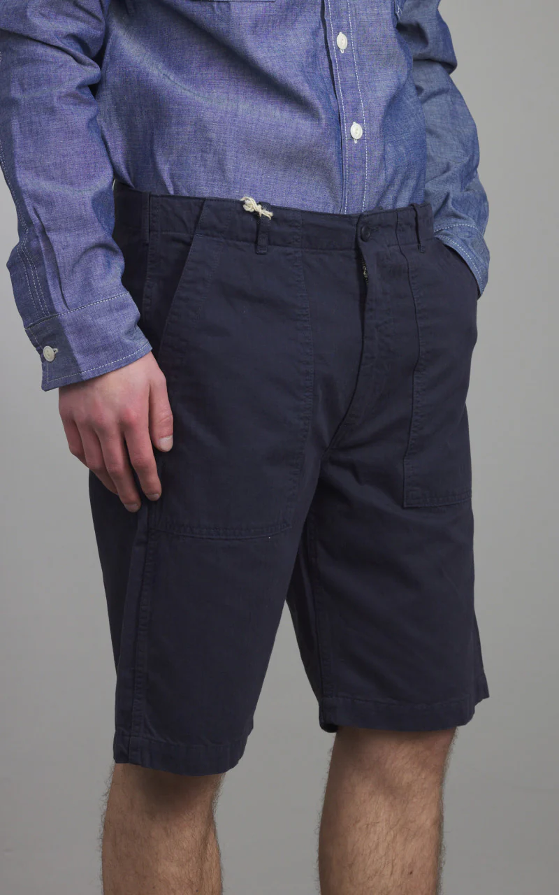 Tellason Fatigue Shorts Herringbone Twill Dark Navy - Image 5