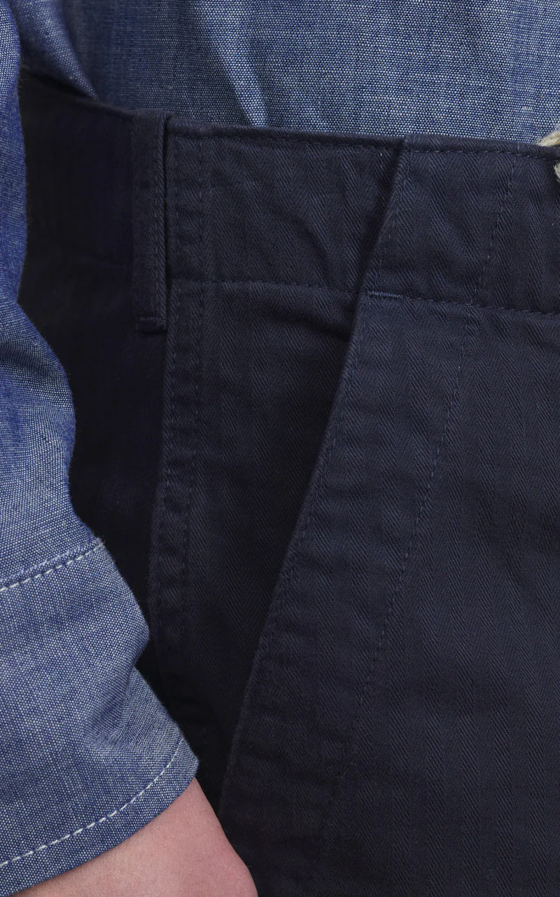 Tellason Fatigue Shorts Herringbone Twill Dark Navy - Image 6