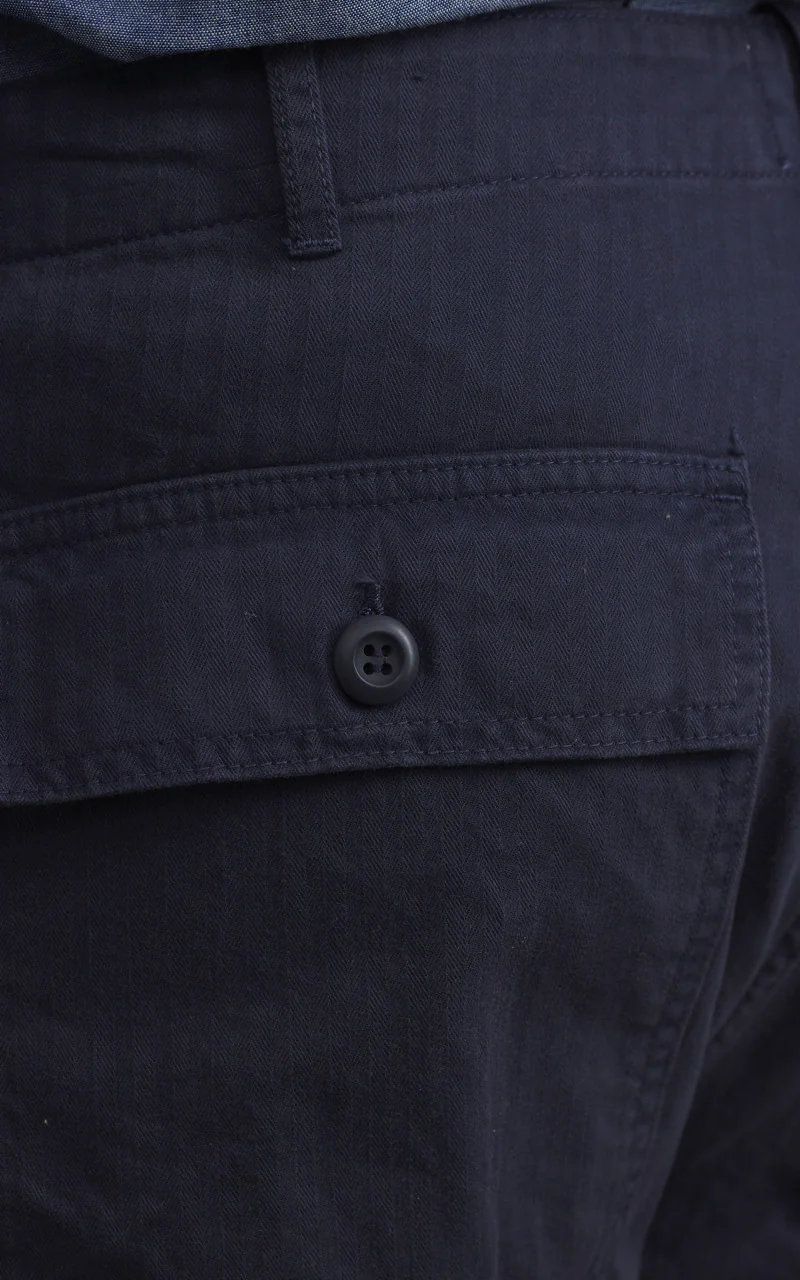 Tellason Fatigue Shorts Herringbone Twill Dark Navy - Image 7