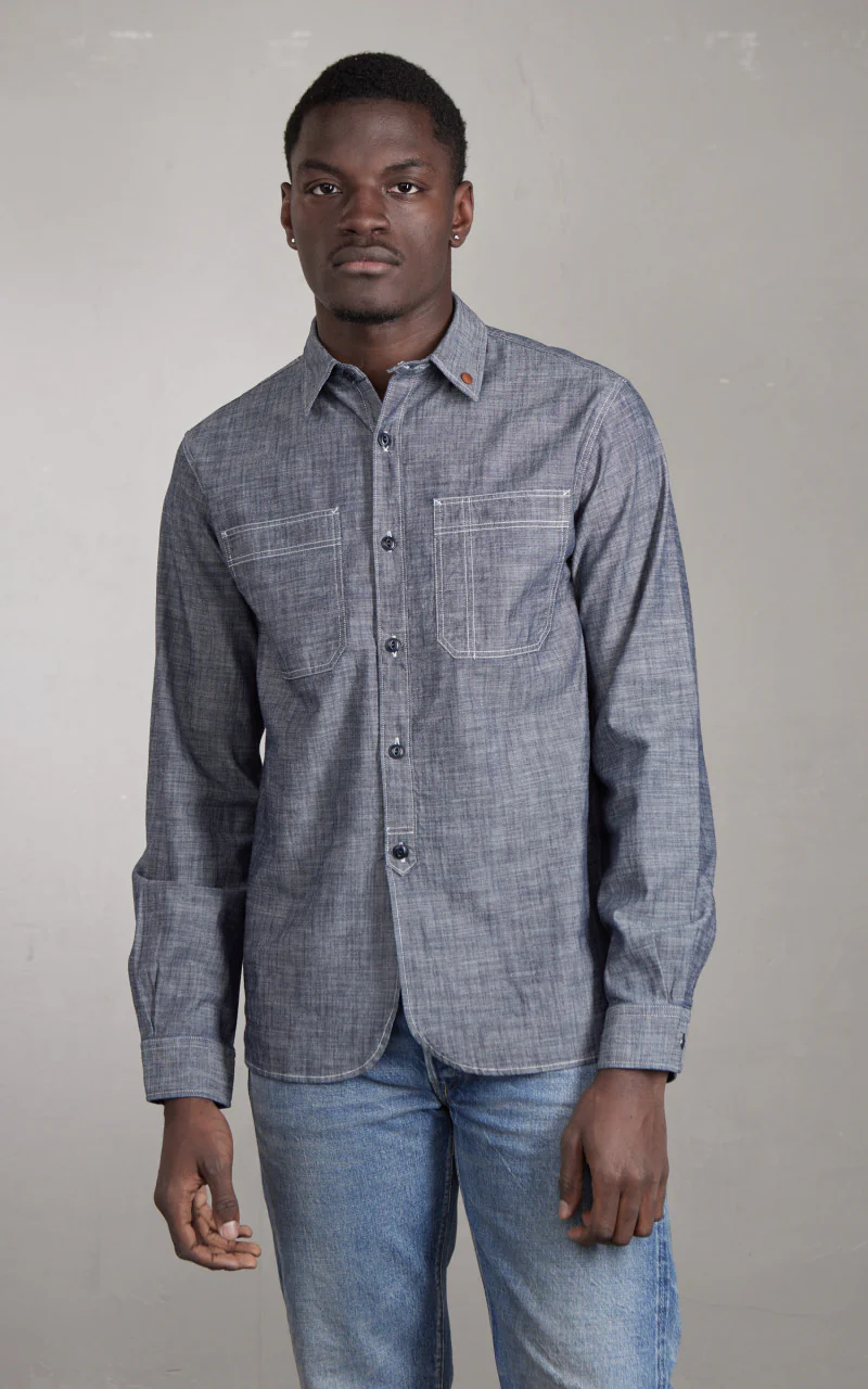 Tellason Fisher Shirt New Chrambray Blue - Image 2