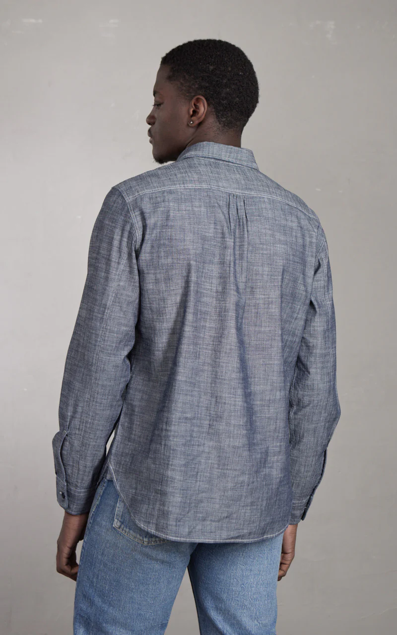 Tellason Fisher Shirt New Chrambray Blue - Image 6