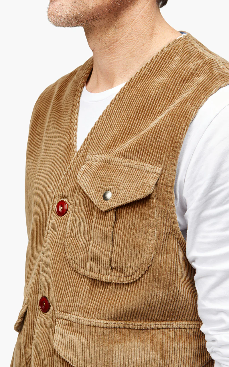 Tellason Hunting Vest Kindermann Corduroy Taupe - Image 5