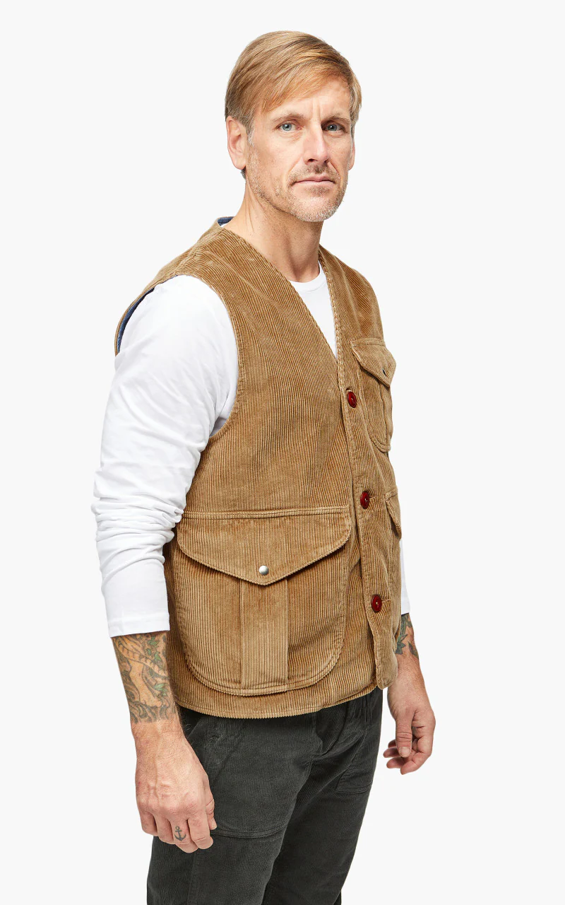 Tellason Hunting Vest Kindermann Corduroy Taupe - Image 8