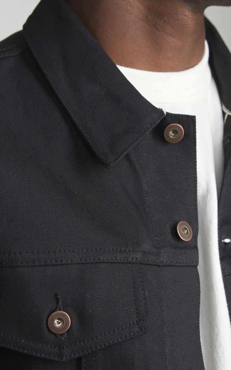 Tellason Jean Jacket Selvedge Denim Black 13.5oz - Image 4