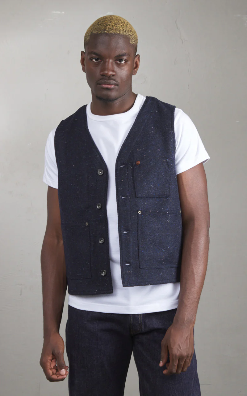 Tellason JK Vest Tommy Wool Navy - Image 2