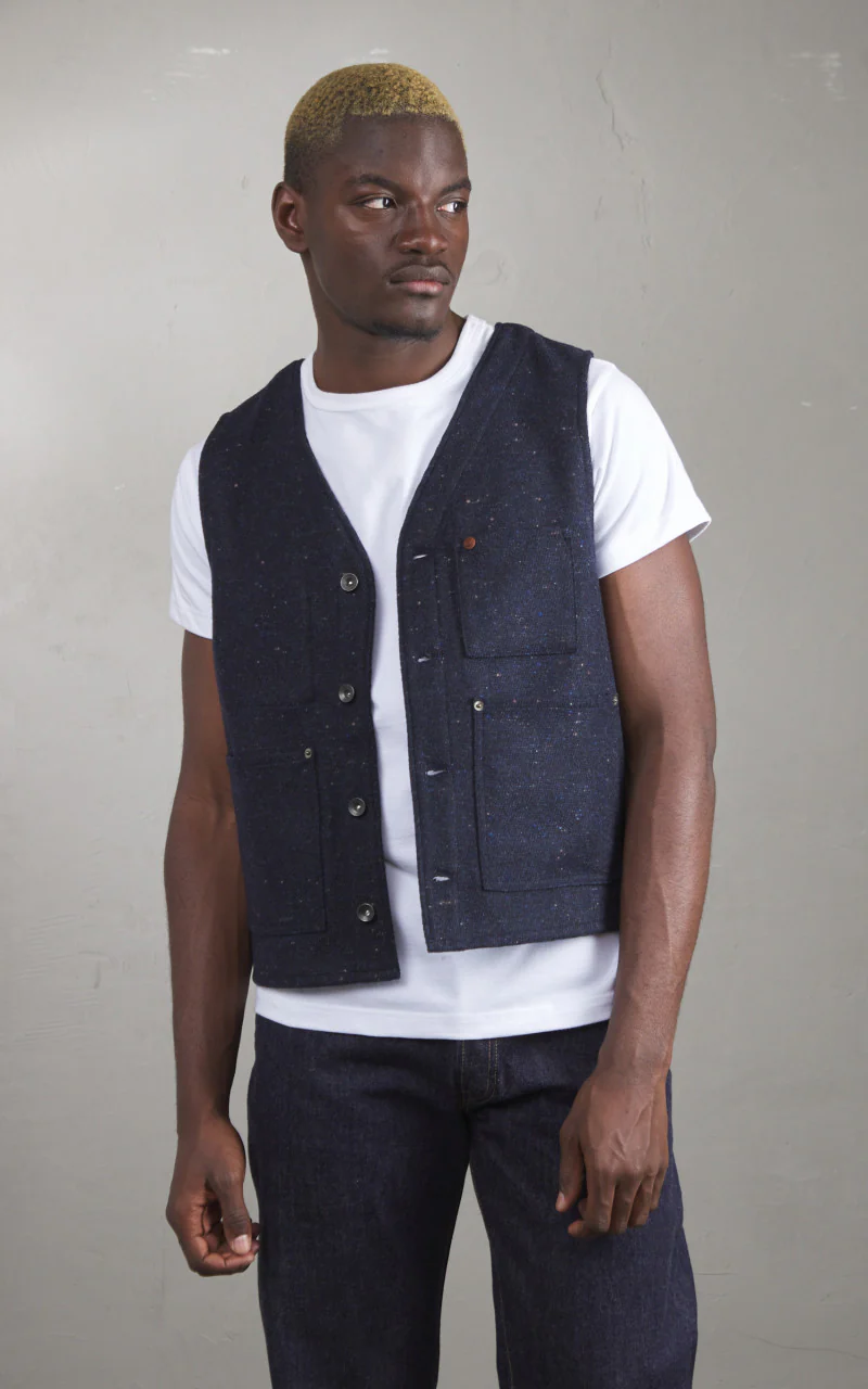 Tellason JK Vest Tommy Wool Navy - Image 4