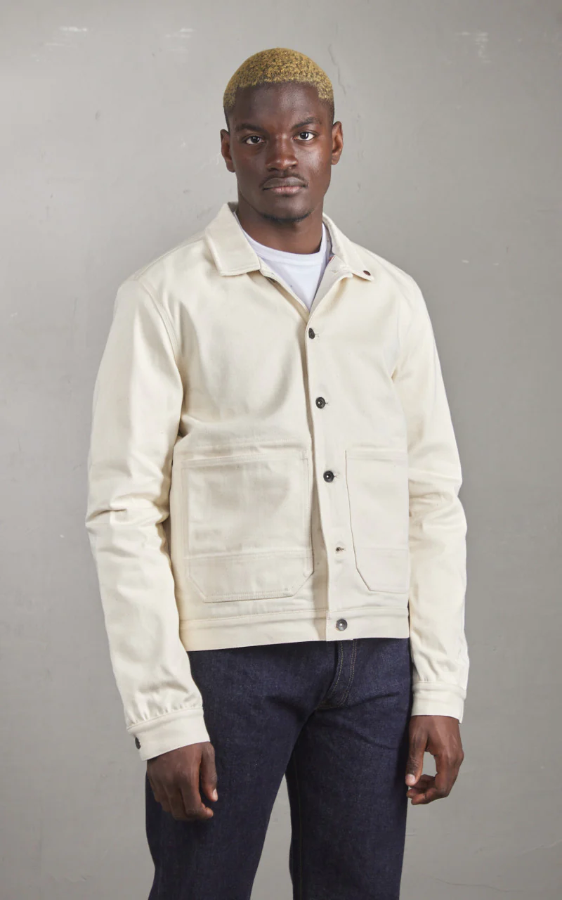 Tellason Montana Jacket Selvedge Cotton Lined Ecru - Image 4