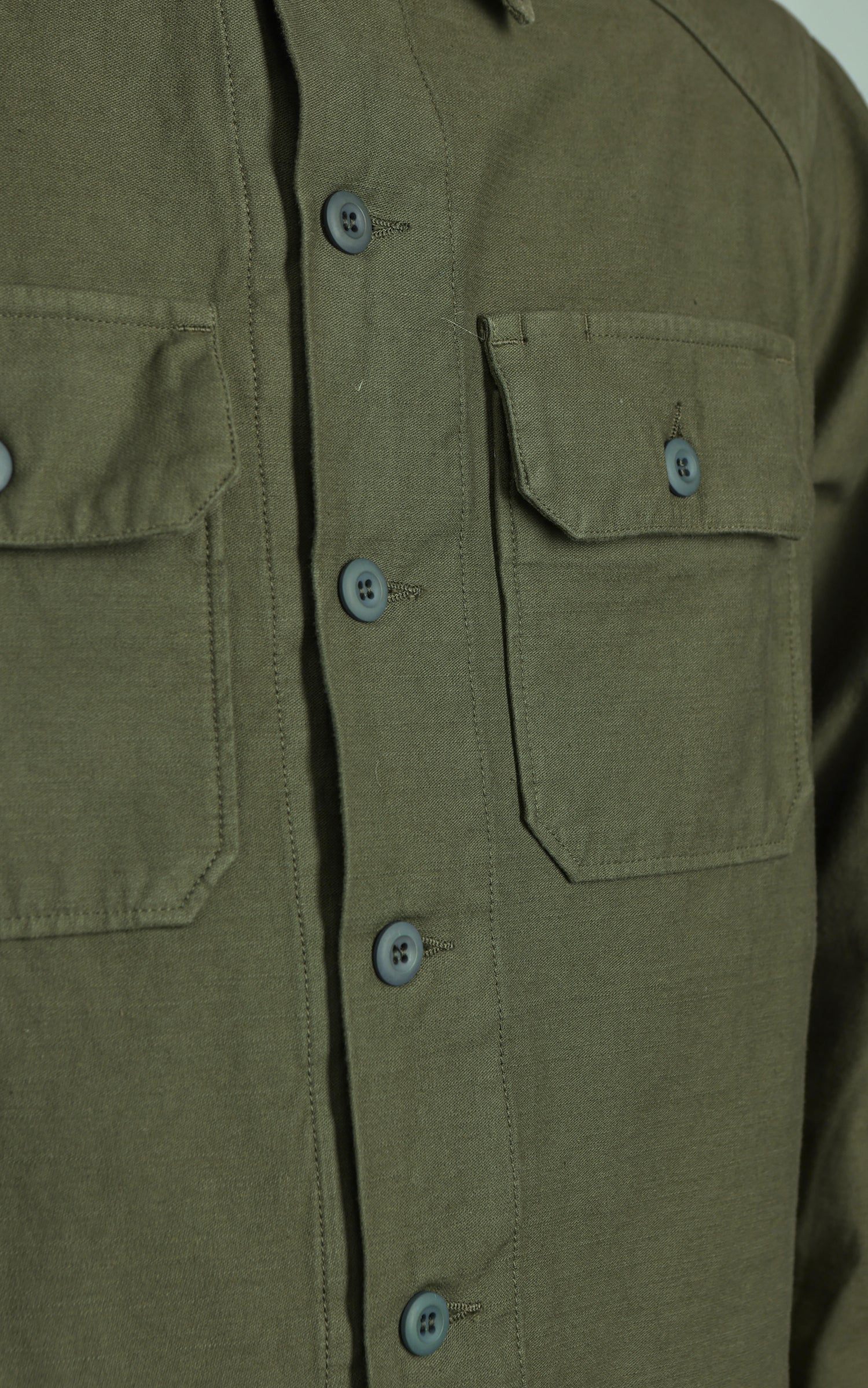 Tellason New Field Shirt Cotton Sateen Olive - Image 5