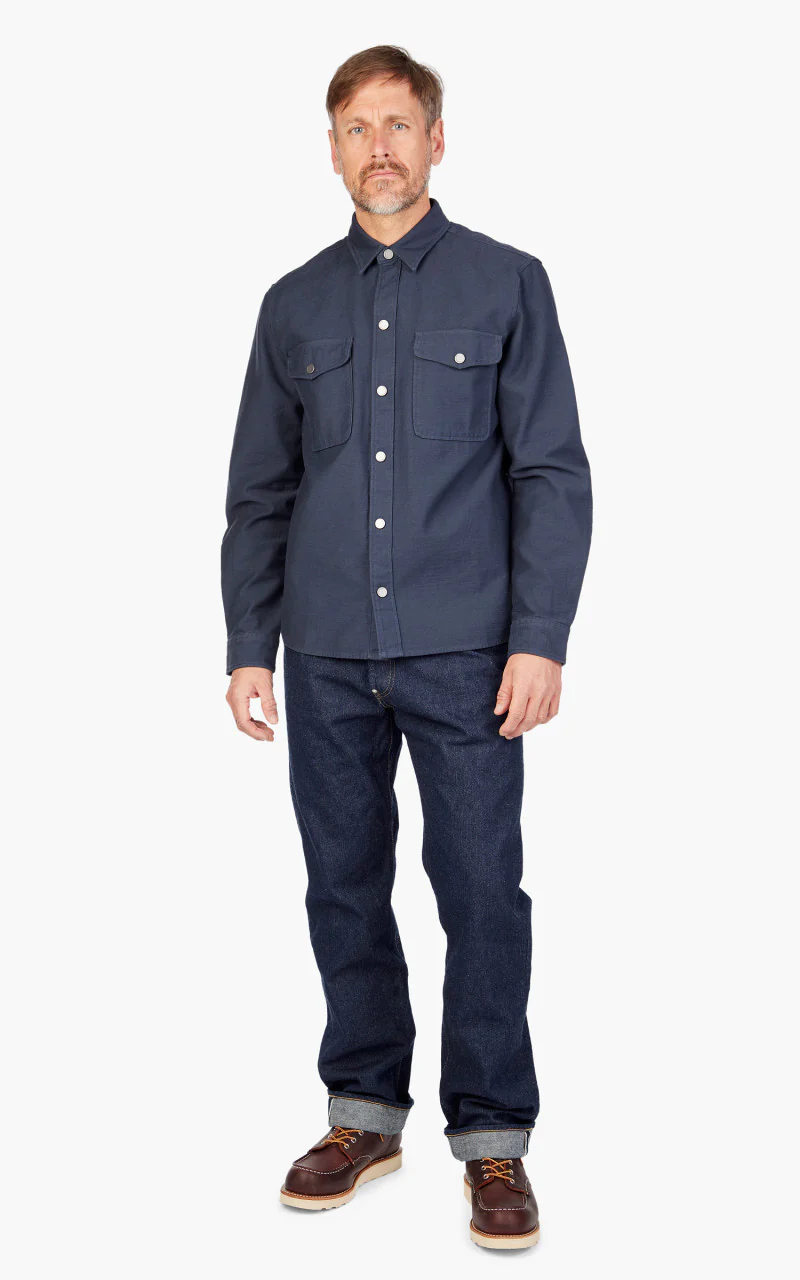 Tellason Overshirt Sateen Navy - Image 2
