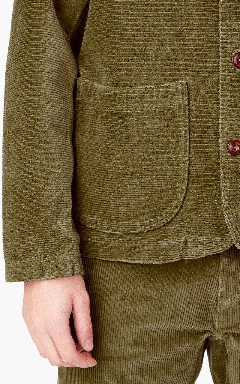 Tellason Shawl Collar Jacket Kindermann Corduroy Olive - Image 7