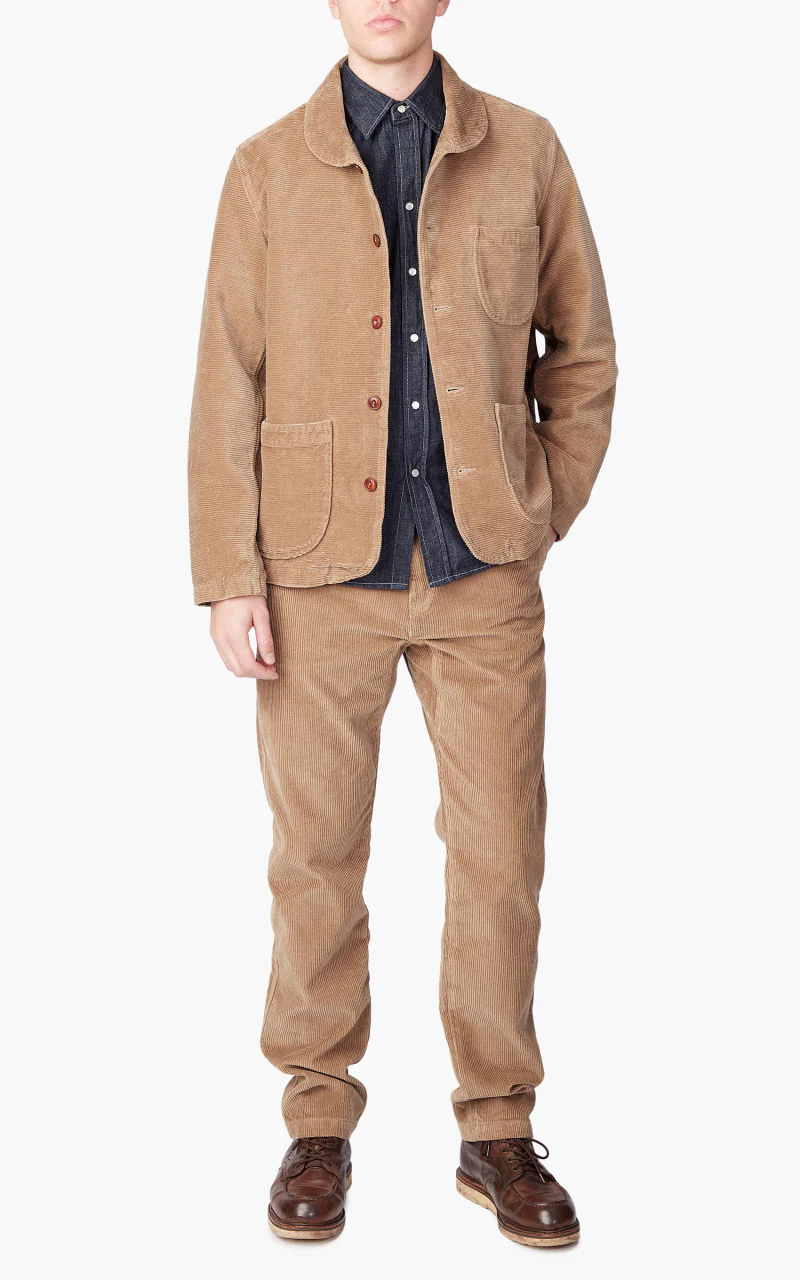 Tellason Shawl Collar Jacket Kindermann Corduroy Taupe - Image 2