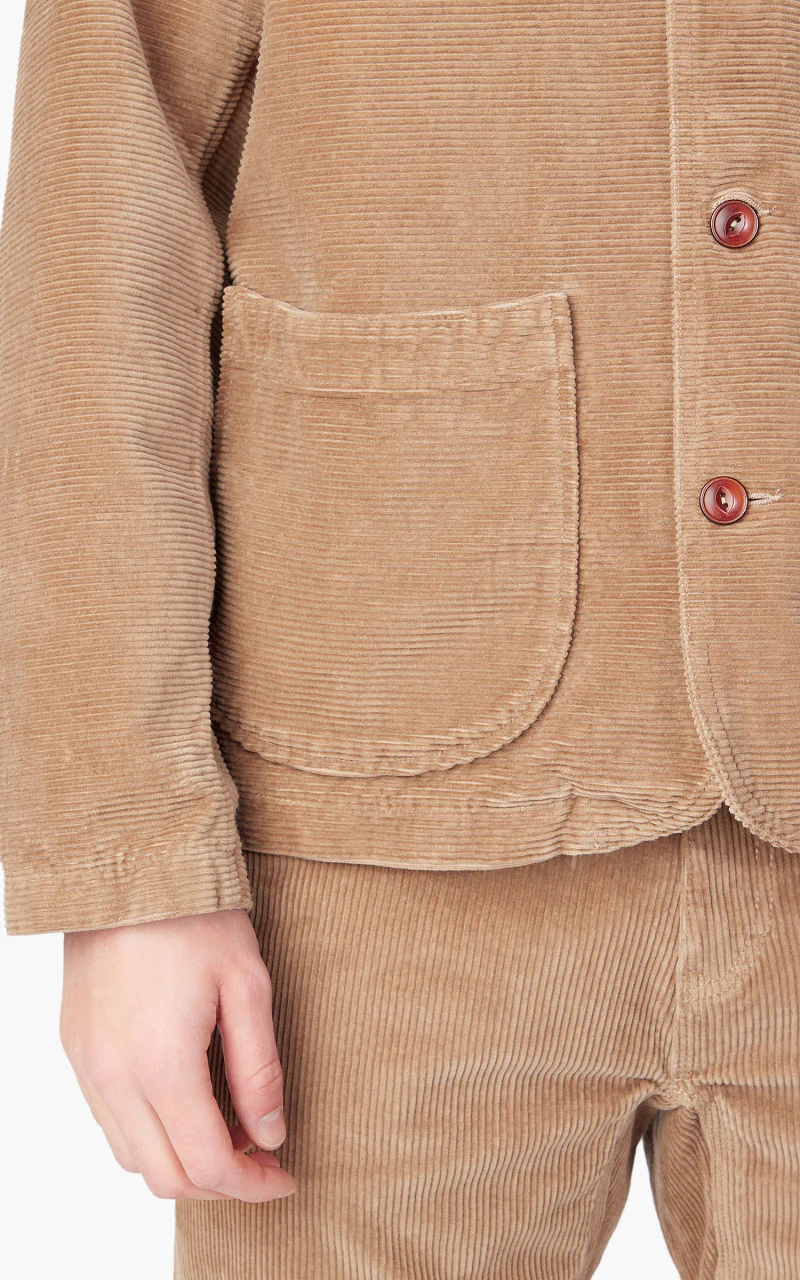 Tellason Shawl Collar Jacket Kindermann Corduroy Taupe - Image 7