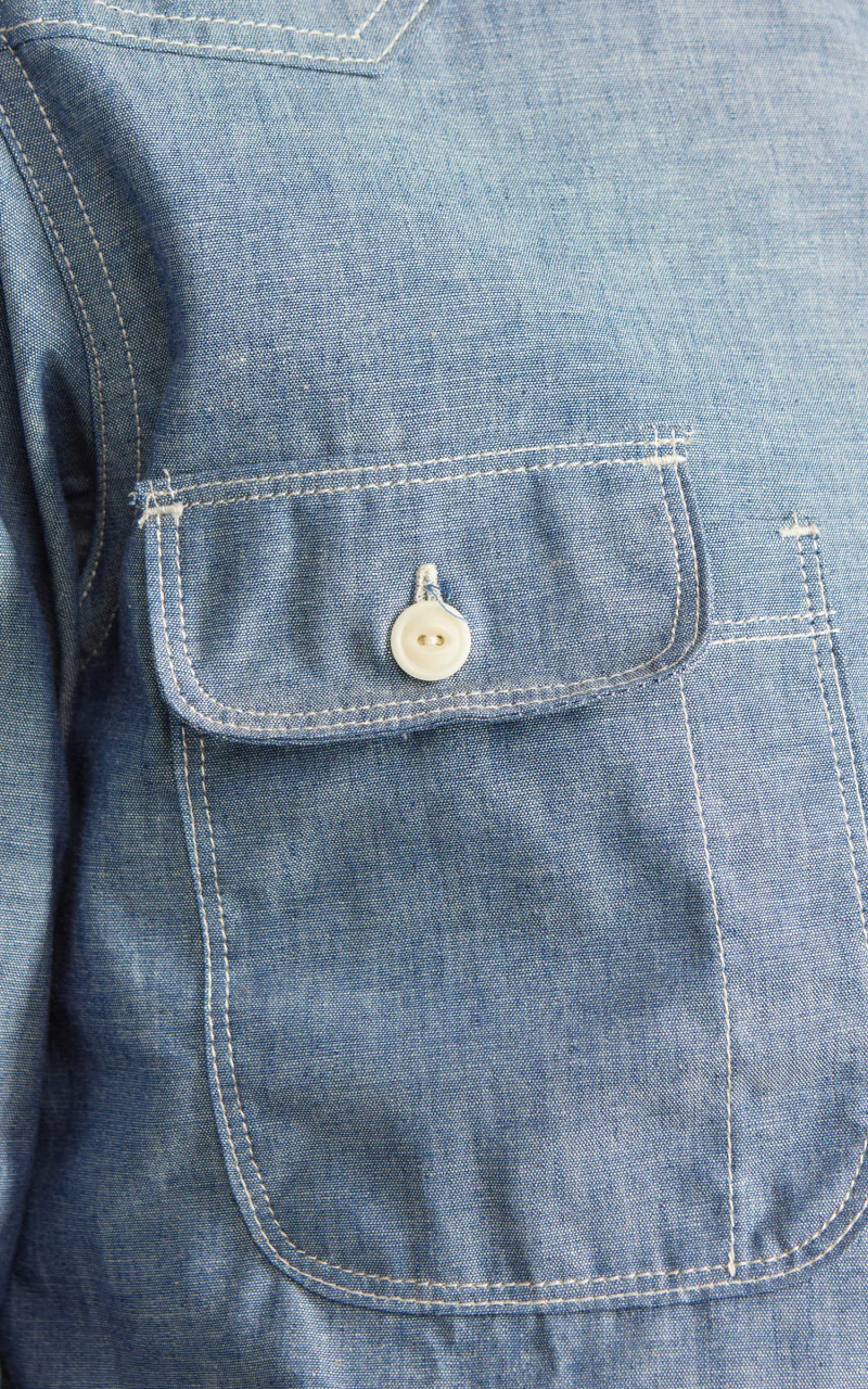 Tellason Topper Shirt Chambray Blue - Image 3