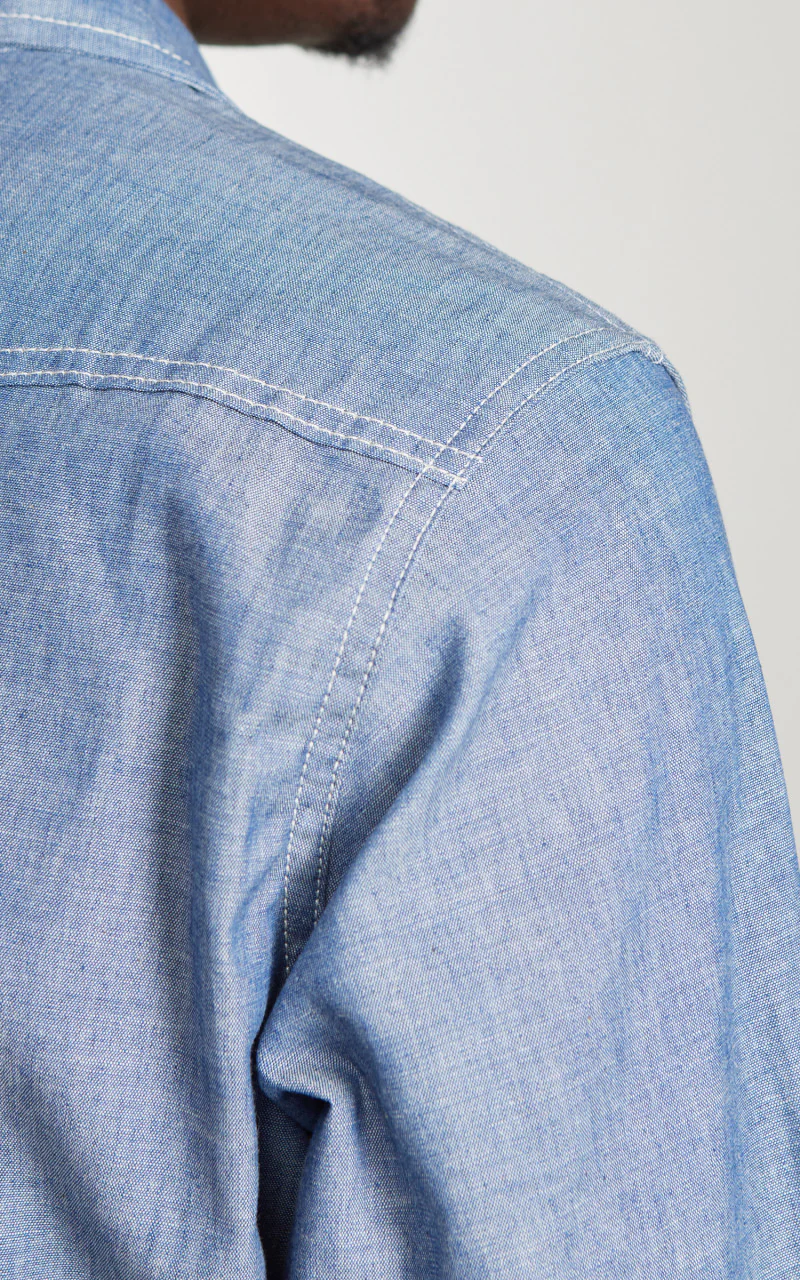 Tellason Topper Shirt Chambray Blue - Image 5