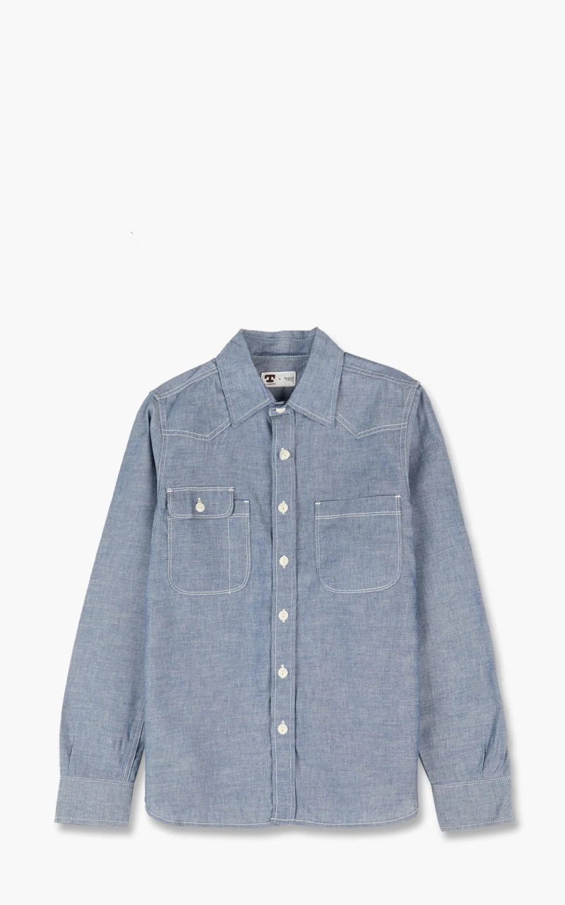 Tellason Topper Shirt Chambray Blue - Image 7