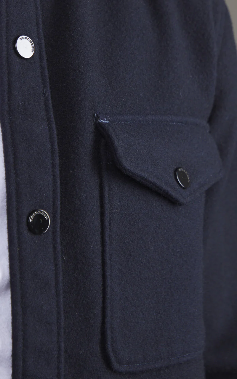 Tellason Wool Shirt Panno Over Navy - Image 5