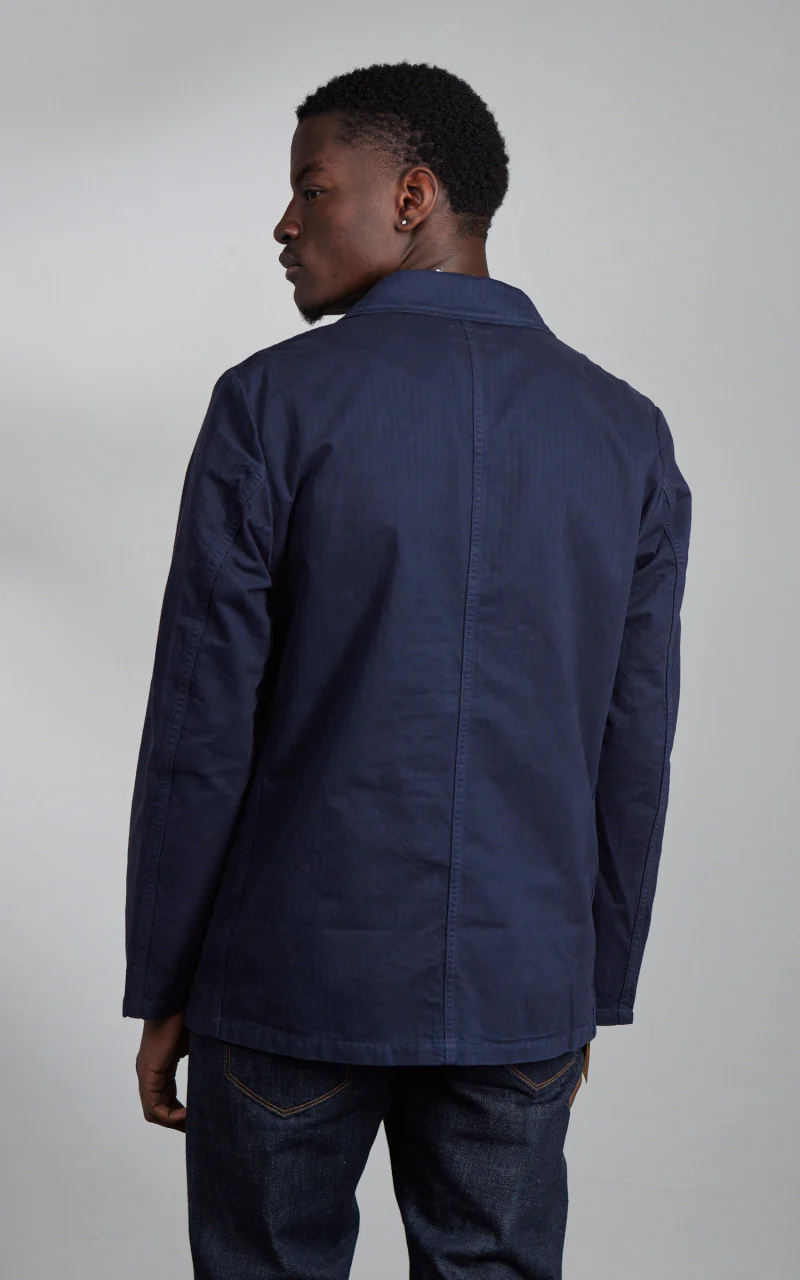 Tellason Work Blazer Herringbone Twill Dark Navy - Image 3