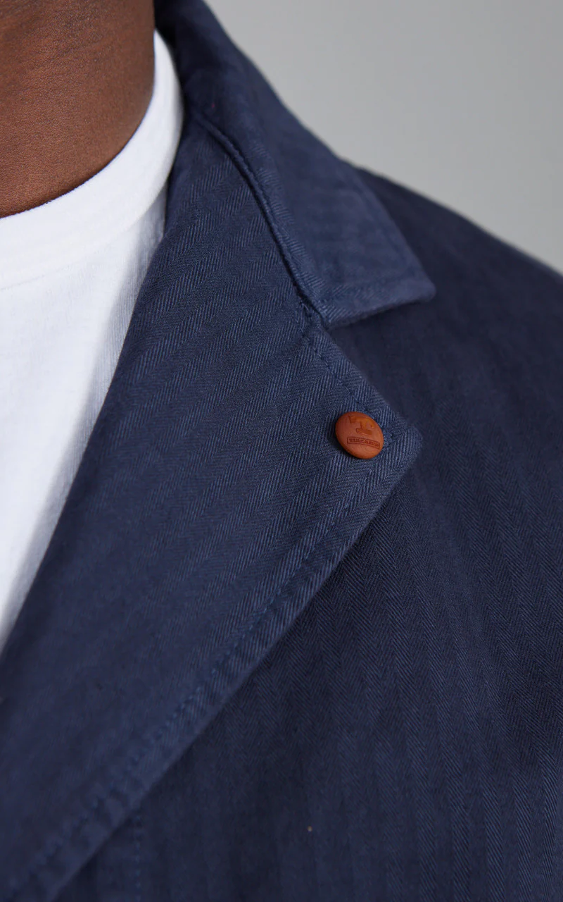 Tellason Work Blazer Herringbone Twill Dark Navy - Image 4