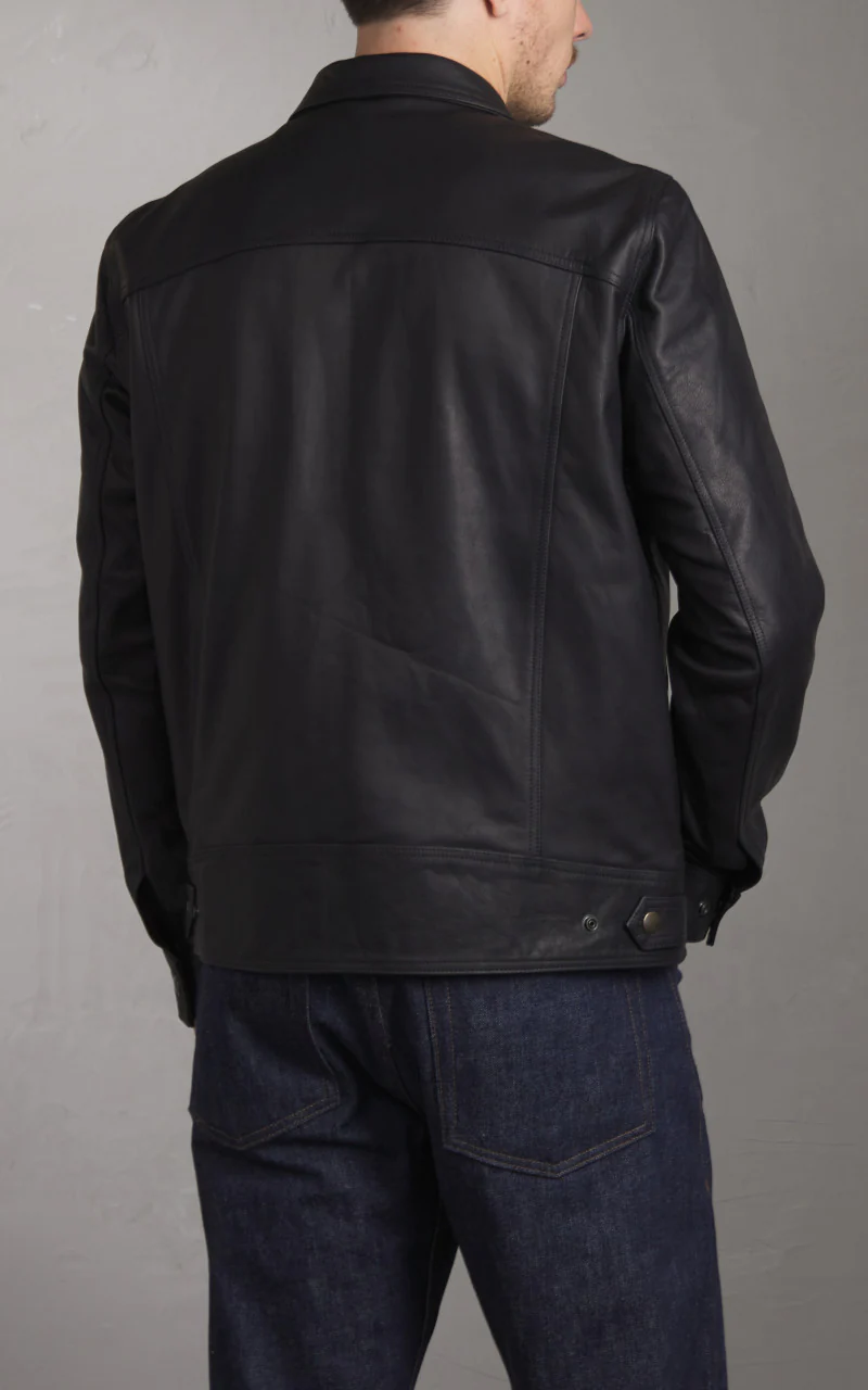 Tellason x Shangri-La Heritage Trucker Jacket Cowhide Leather Black - Image 7