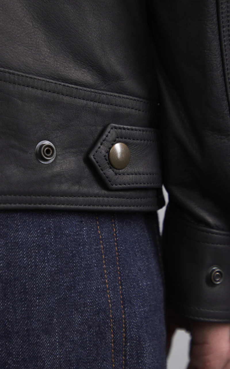 Tellason x Shangri-La Heritage Trucker Jacket Cowhide Leather Black - Image 8