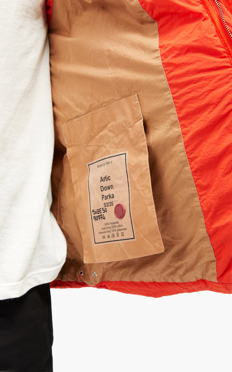 Ten C Artic Down Parka Orange - Image 12