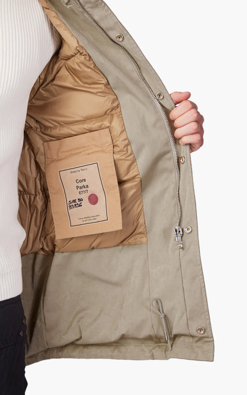 Ten C Core Down Parka Taupe - Image 8