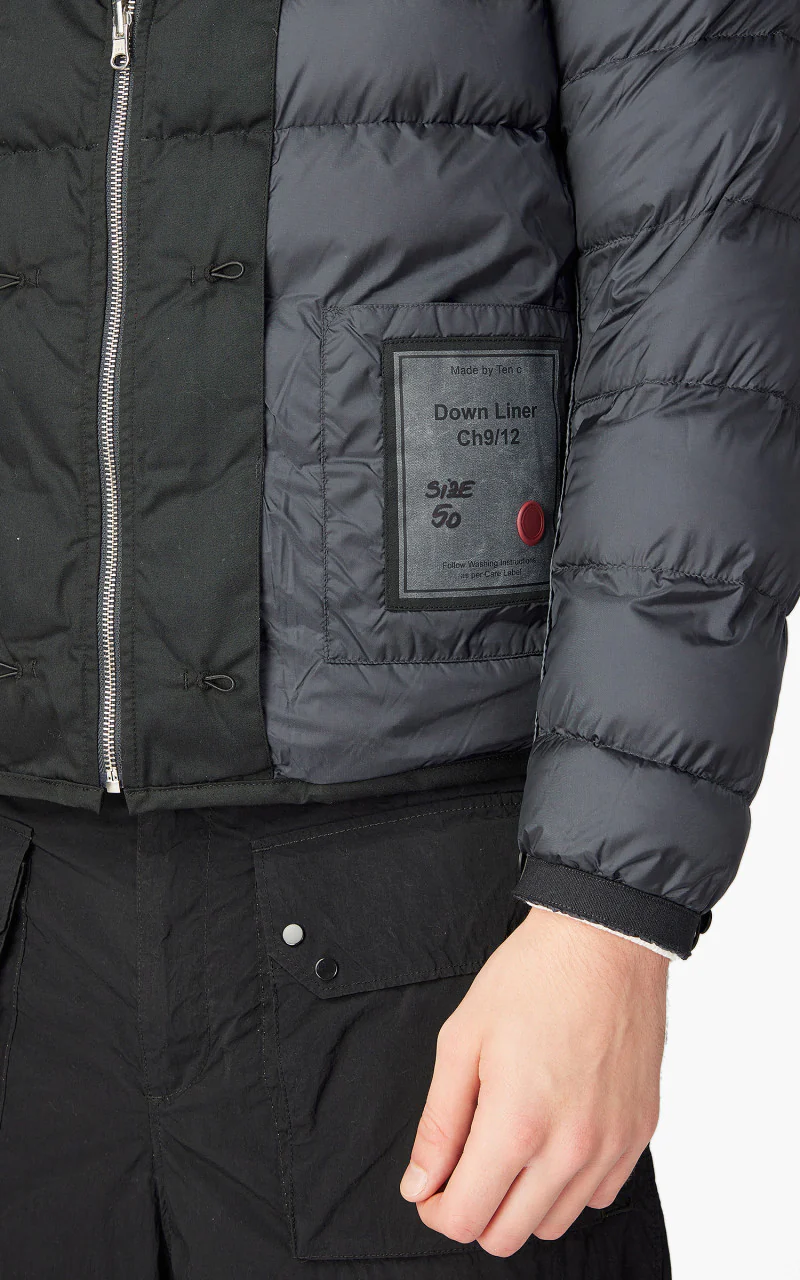 Ten C Hooded Down Liner With Pockets Navy - Image 9