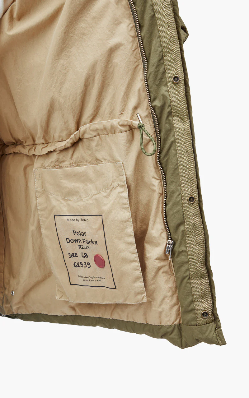 Ten C Polar Down Parka Olive - Image 11