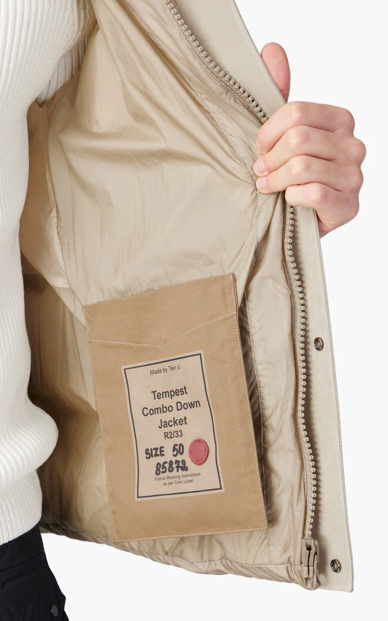 Ten C Tempest Combo Down Jacket Pale Taupe - Image 9