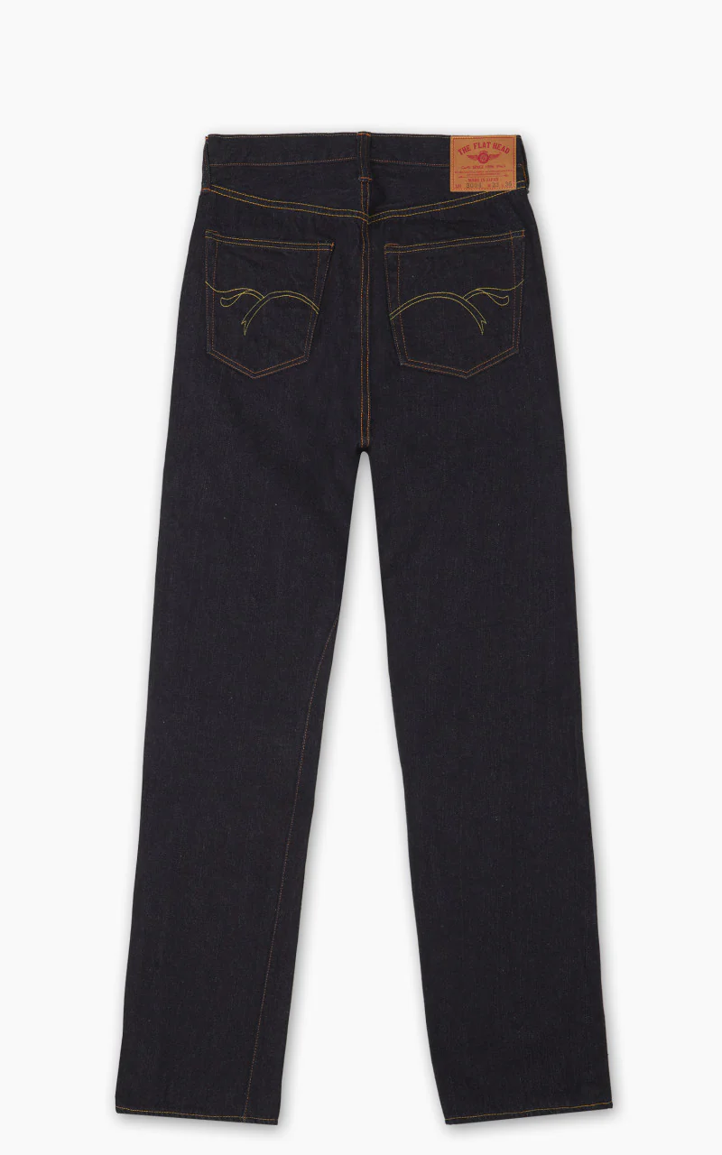 FN-3004 Wide Tapered Jeans Selvedge One Wash Indigo