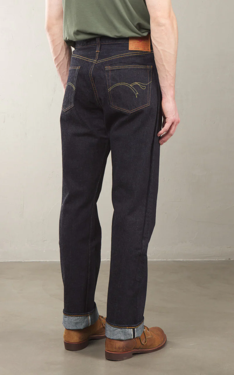 FN-3004 Wide Tapered Jeans Selvedge One Wash Indigo - Image 3