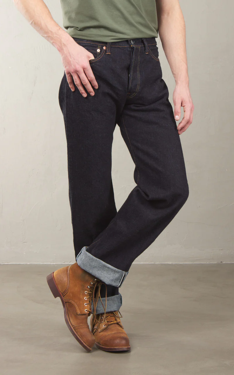 The Flat Head FN-3005 Straight Jeans Selvedge One Wash Indigo - Image 6
