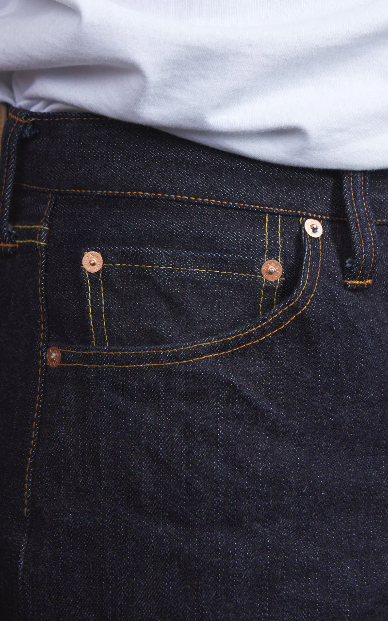 The Flat Head FN-8004 Wide Tapered Jeans Selvedge Indigo 18oz - Image 5