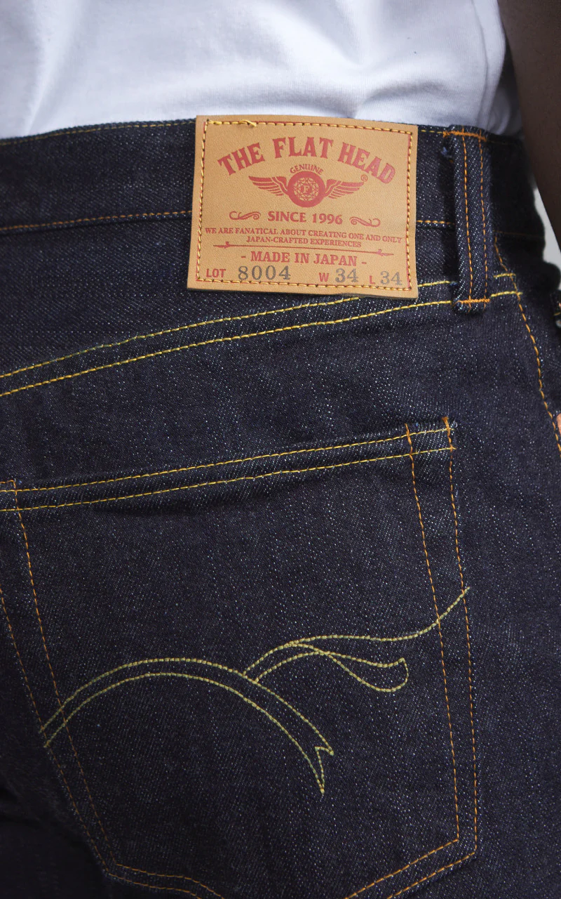 The Flat Head FN-8004 Wide Tapered Jeans Selvedge Indigo 18oz - Image 7