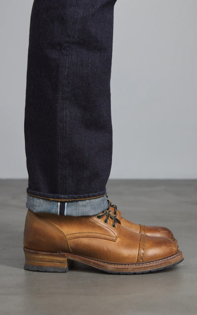 The Flat Head FN-8004 Wide Tapered Jeans Selvedge Indigo 18oz - Image 8