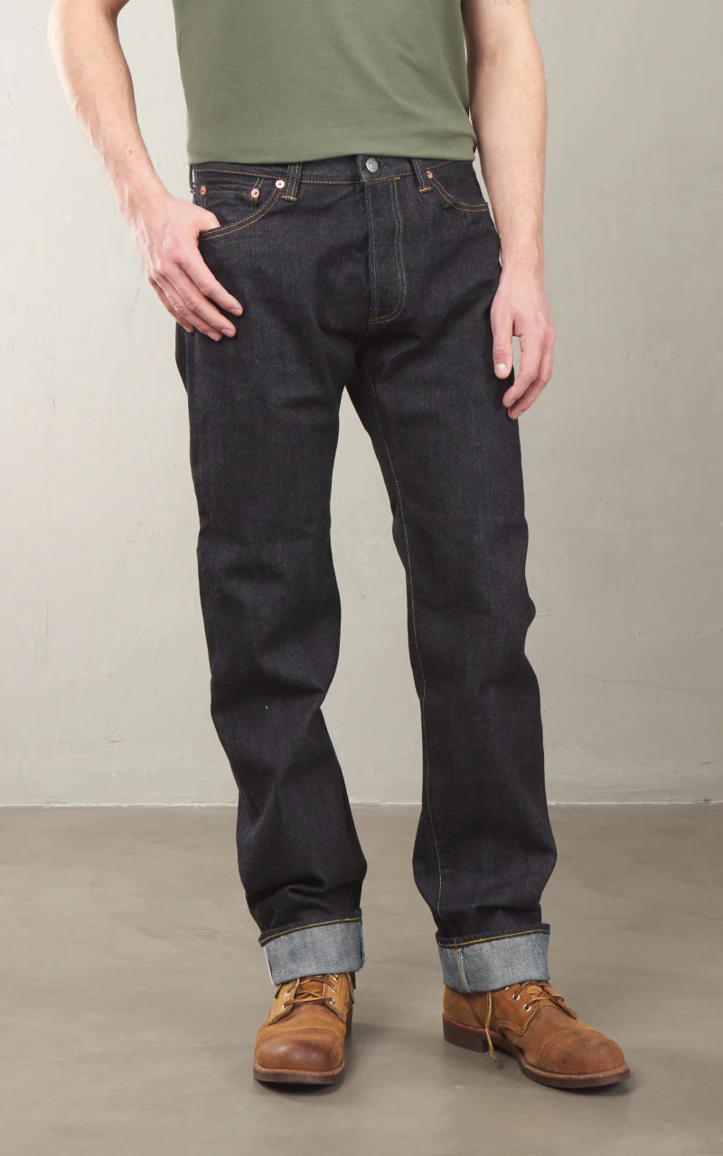 The Flat Head FN-D110 Regular Tapered Jeans Selvedge One Wash Indigo - Image 2