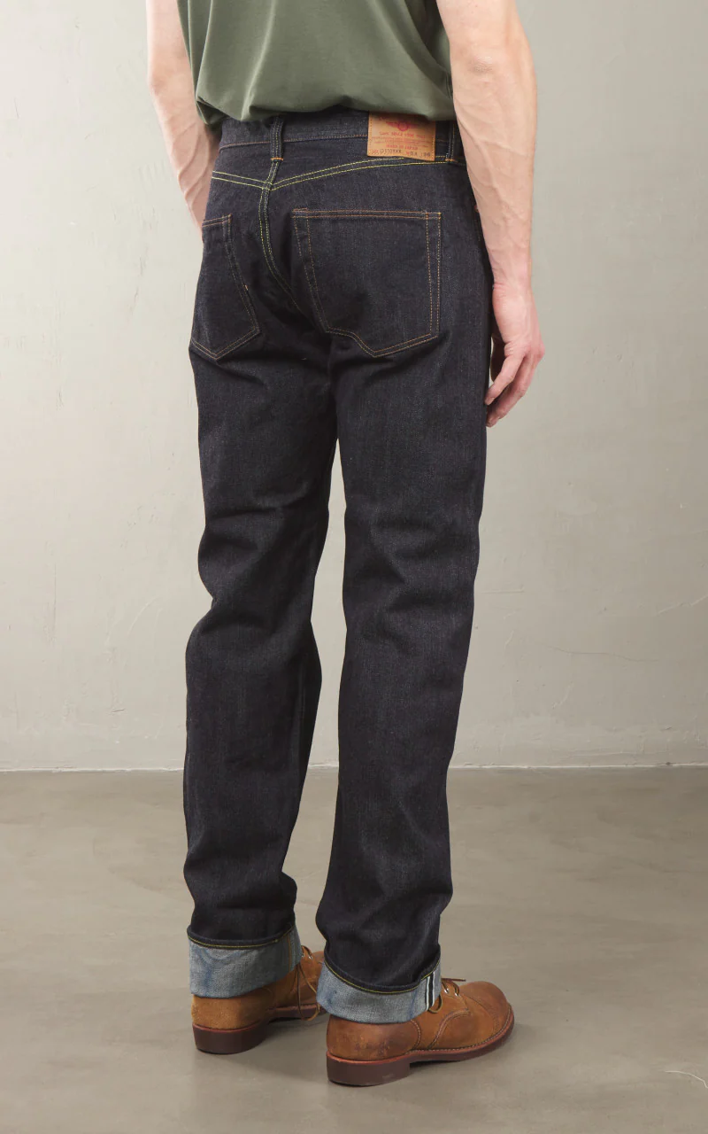 The Flat Head FN-D110 Regular Tapered Jeans Selvedge One Wash Indigo - Image 3