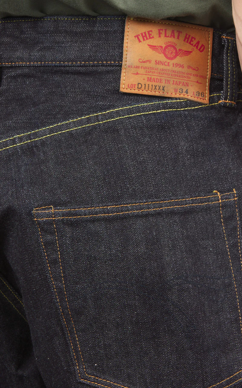 The Flat Head FN-D111 Wide Straight Jeans Selvedge One Wash Indigo - Image 8