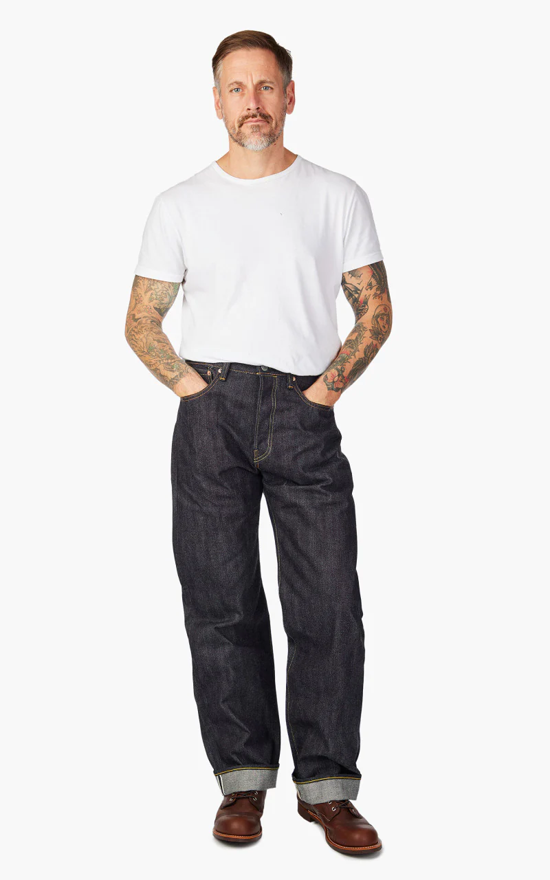 The Flat Head FN-D111XXX Wide Straight Jeans Selvedge Indigo - Image 2