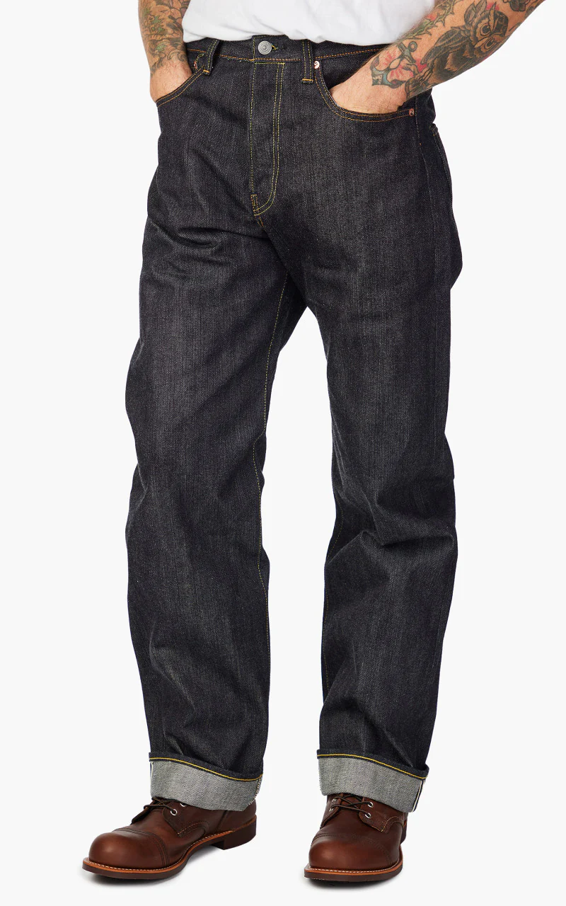 The Flat Head FN-D111XXX Wide Straight Jeans Selvedge Indigo - Image 3
