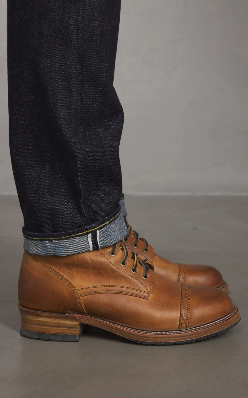 The Flat Head FN-D112 Wide Tapered Jeans Selvedge Indigo 14.5oz - Image 3